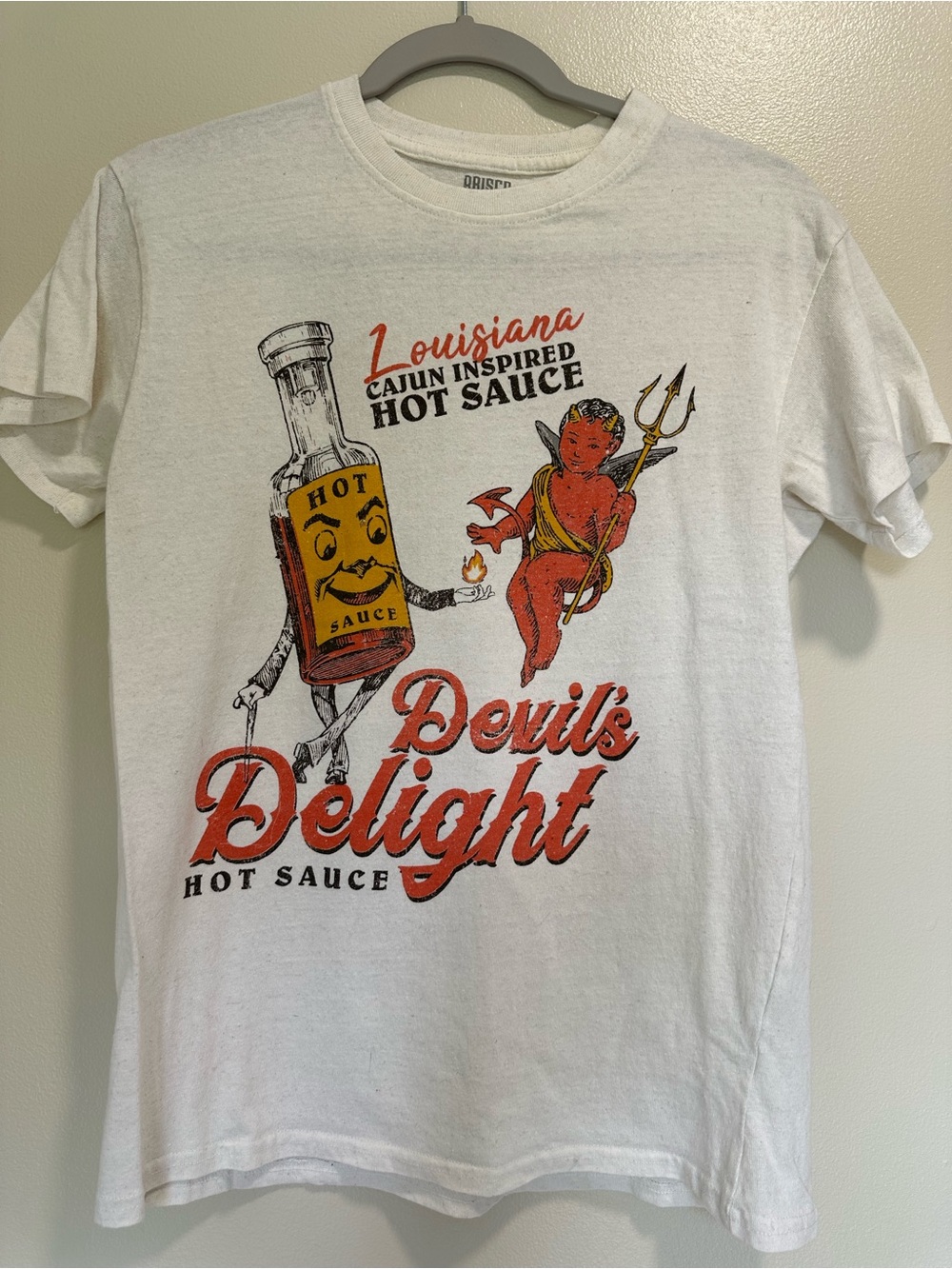 Devil's Delight White Graphic Tee - Louisiana Cajun Hot Sauce